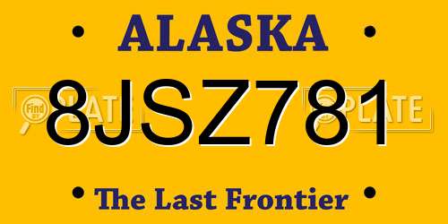 8JSZ781 Alaska License Plate