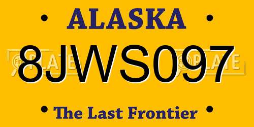 8JWS097 Alaska License Plate