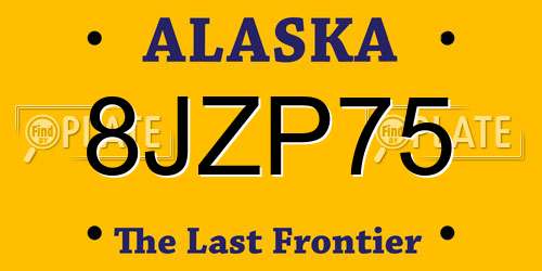 8JZP75 Alaska License Plate