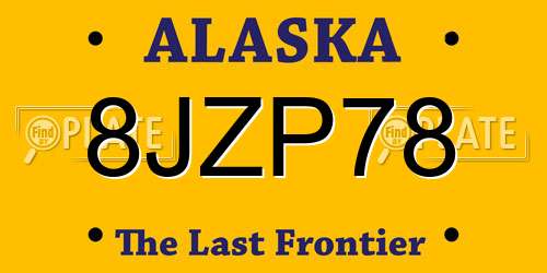 8JZP78 Alaska License Plate