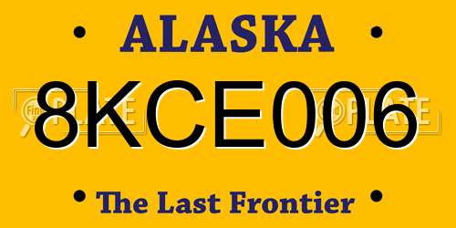 8KCE006 Alaska License Plate