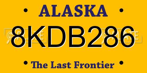 8KDB286 Alaska License Plate