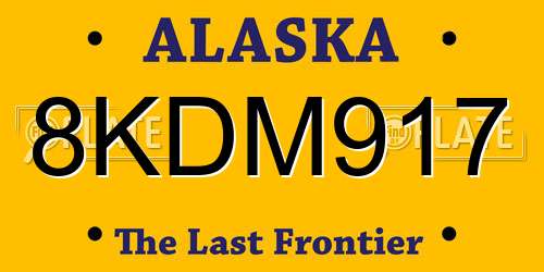 8KDM917 Alaska License Plate