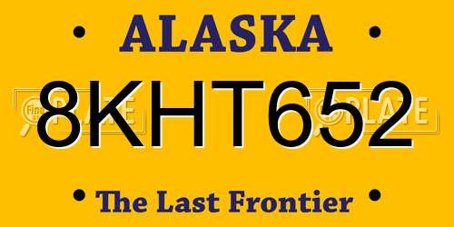 8KHT652 Alaska License Plate