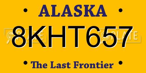 8KHT657 Alaska License Plate