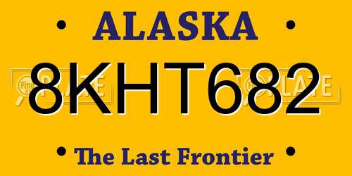 8KHT682 Alaska License Plate