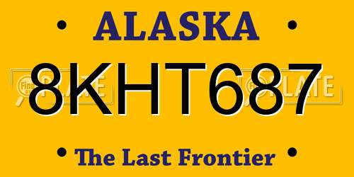 8KHT687 Alaska License Plate