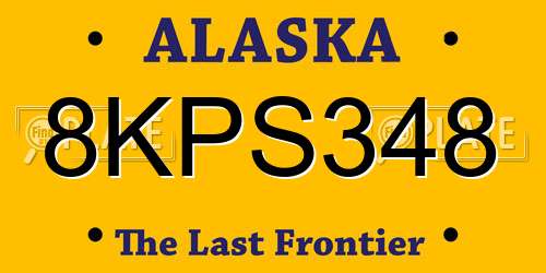 8KPS348 Alaska License Plate