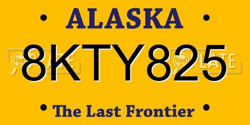 8KTY825 Alaska License Plate