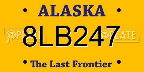 8LB247 Alaska License Plate
