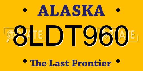 8LDT960 Alaska License Plate