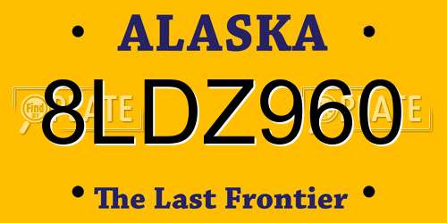 8LDZ960 Alaska License Plate