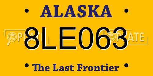 8LE063 Alaska License Plate