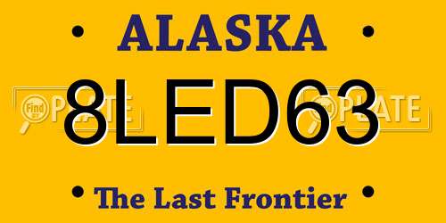 8LED63 Alaska License Plate