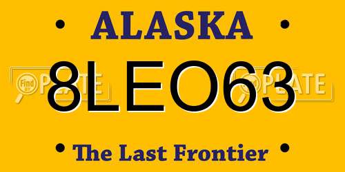 8LEO63 Alaska License Plate