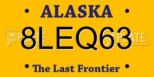 8LEQ63 Alaska License Plate