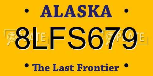 8LFS679 Alaska License Plate