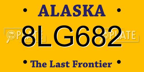 8LG682 Alaska License Plate