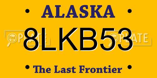 8LKB53 Alaska License Plate