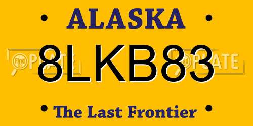 8LKB83 Alaska License Plate