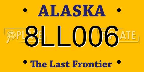 8LL006 Alaska License Plate