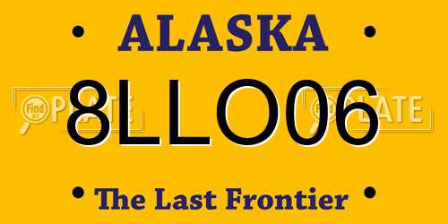 8LLO06 Alaska License Plate