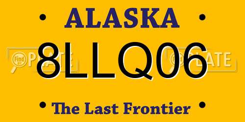 8LLQ06 Alaska License Plate