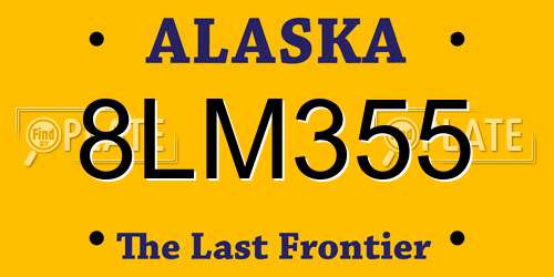 8LM355 Alaska License Plate