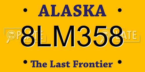 8LM358 Alaska License Plate