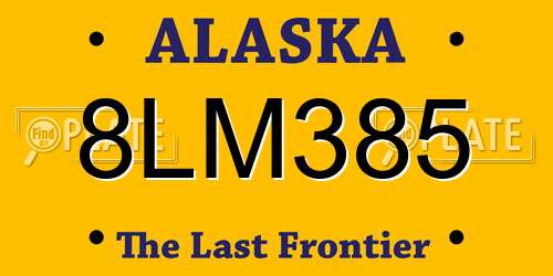 8LM385 Alaska License Plate