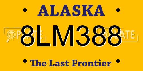 8LM388 Alaska License Plate