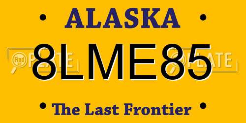 8LME85 Alaska License Plate