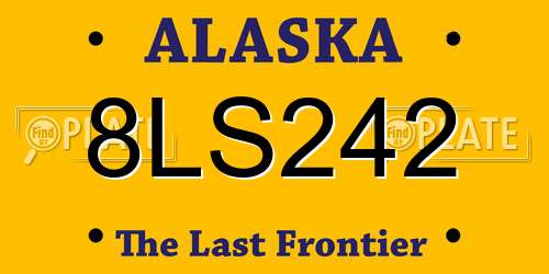 8LS242 Alaska License Plate