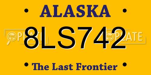 8LS742 Alaska License Plate