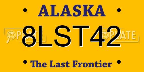 8LST42 Alaska License Plate