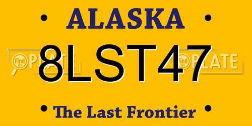 8LST47 Alaska License Plate