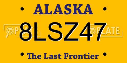 8LSZ47 Alaska License Plate