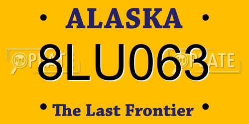 8LU063 Alaska License Plate