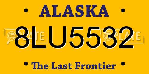 8LU5532 Alaska License Plate