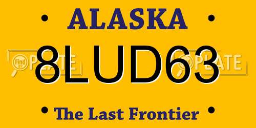 8LUD63 Alaska License Plate