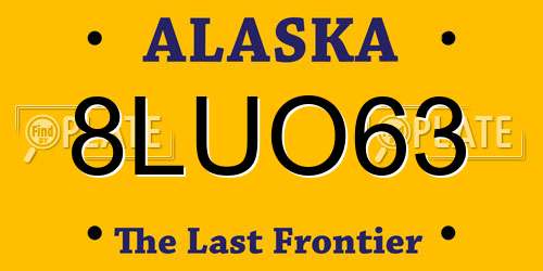 8LUO63 Alaska License Plate