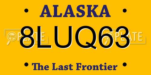 8LUQ63 Alaska License Plate