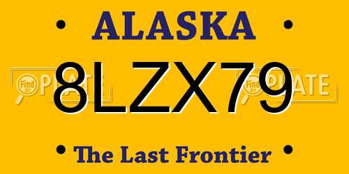8LZX79 Alaska License Plate
