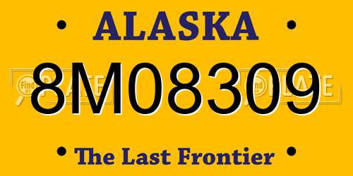 8M08309 Alaska License Plate