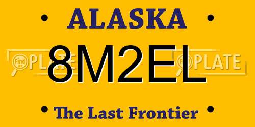 8M2EL Alaska License Plate