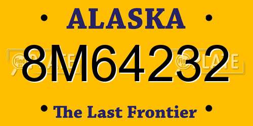 8M64232 Alaska License Plate