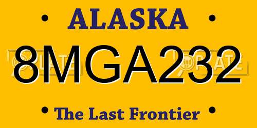8MGA232 Alaska License Plate