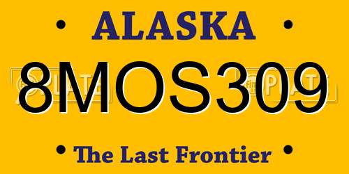 8MOS309 Alaska License Plate