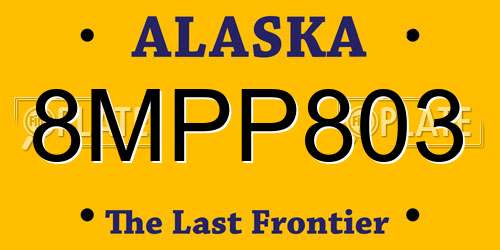 8MPP803 Alaska License Plate