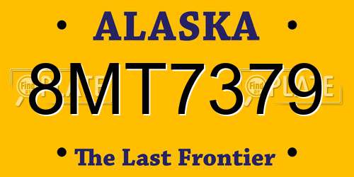 8MT7379 Alaska License Plate